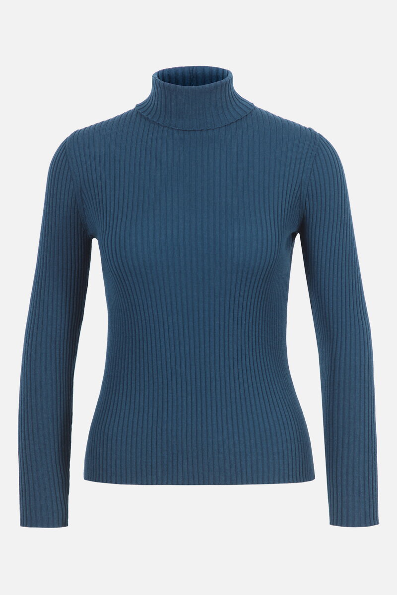 Merino-Ripp Rollkragenpullover
