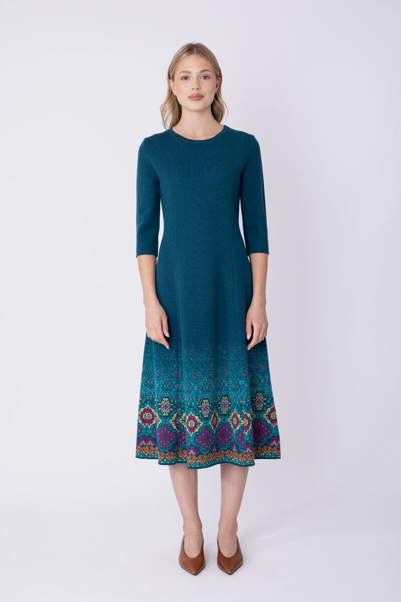 Knit Dress Azulejo Fade