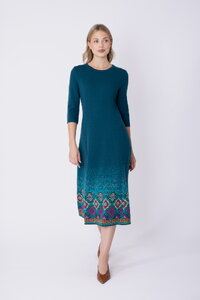 Knit Dress Azulejo Fade