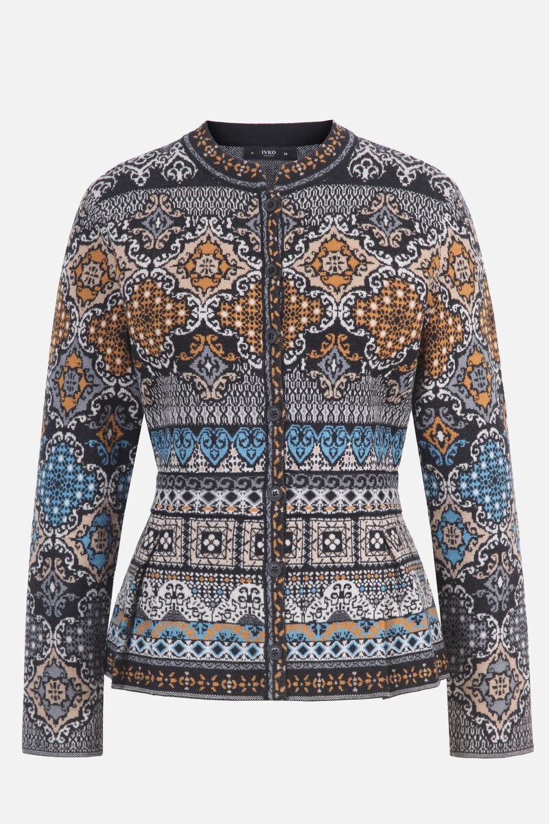 Peplum Strickjacke Azulejo