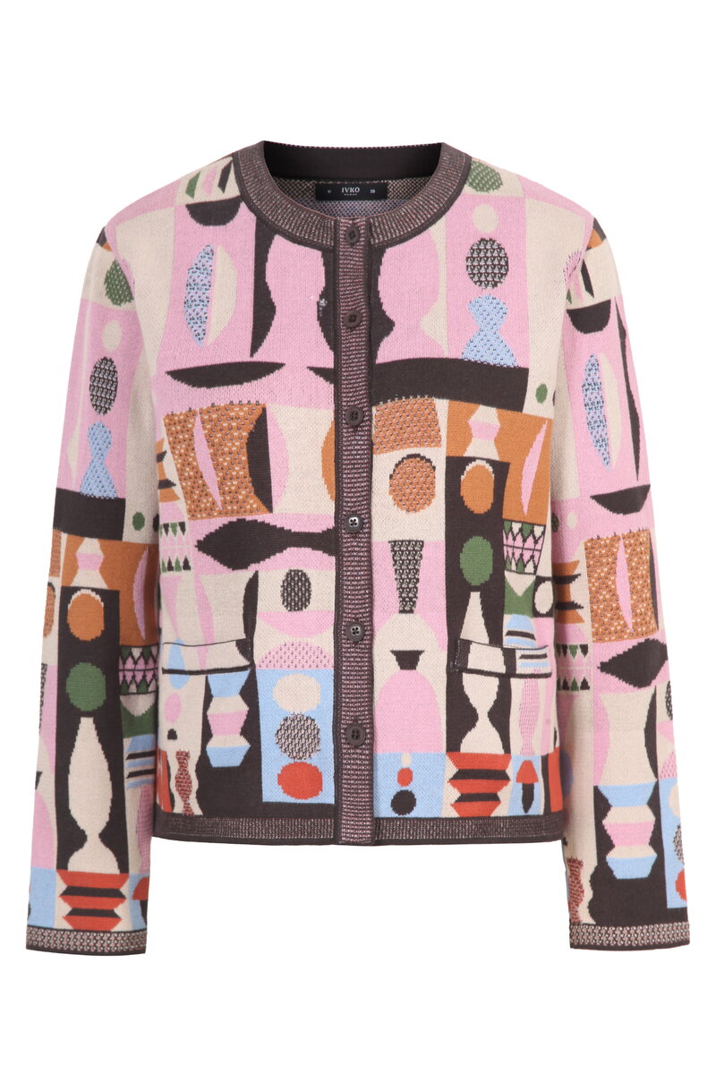 Cardigan mit abstrakter Geometrie