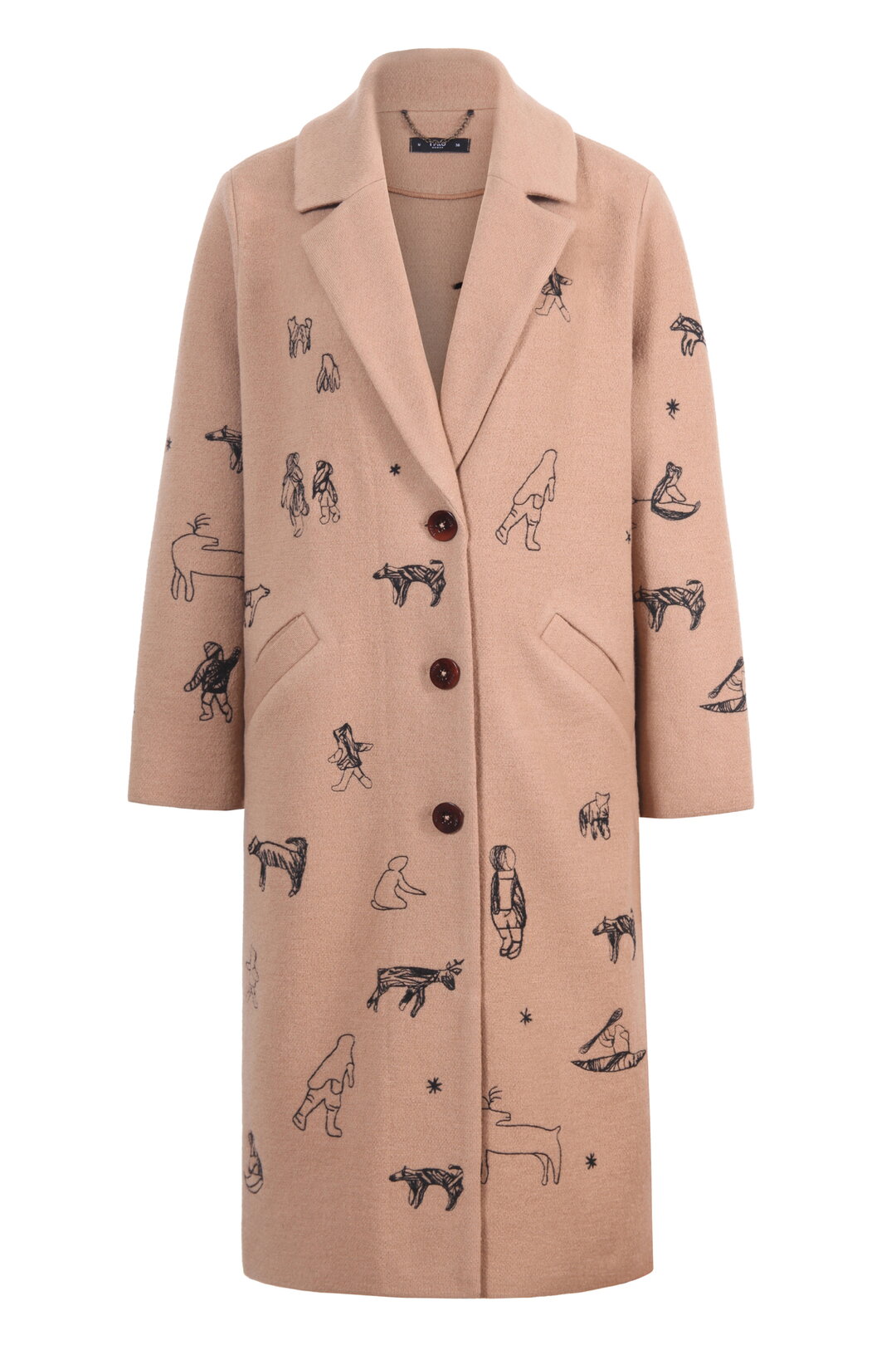 Embroidered Felt Coat Arctic Joy