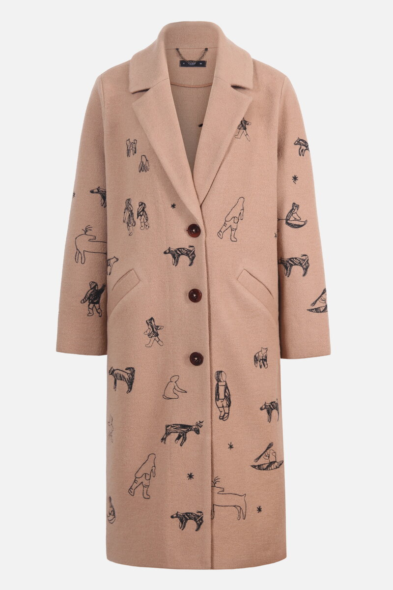 Embroidered Felt Coat Arctic Joy
