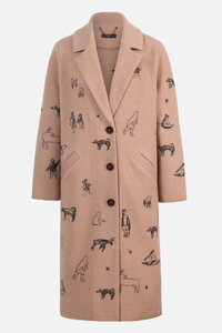Embroidered Felt Coat Arctic Joy