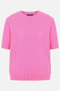 Short Sleeve Cable Pullover