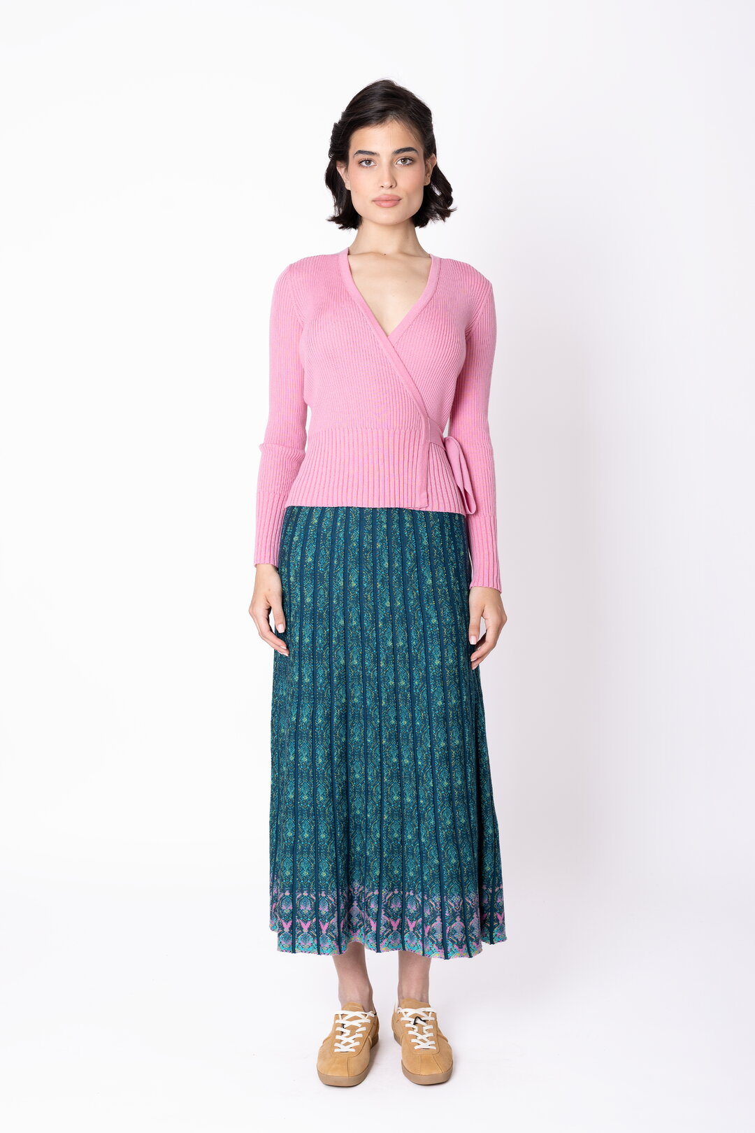 Pleated Knit Skirt Fika Floral