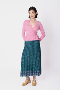 Pleated Knit Skirt Fika Floral