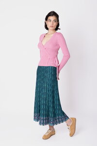Pleated Knit Skirt Fika Floral