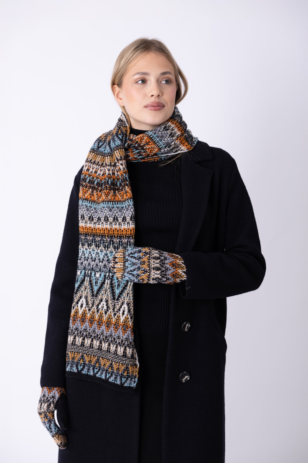 StrickFäustlinge Azulejo Wave